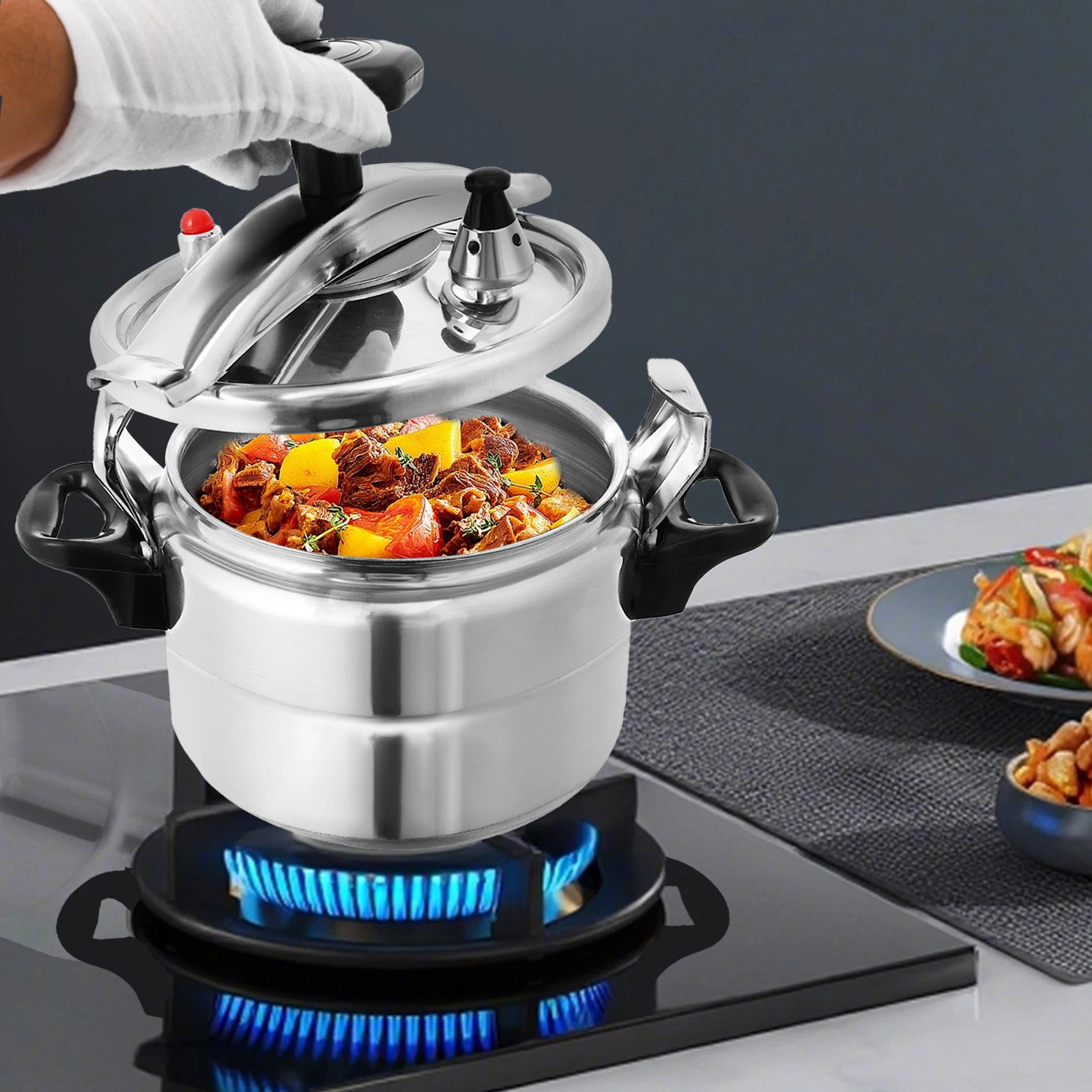 3L الأسرة الصغيرة طنجرة الضغط صمام أمان الضغط العالي، سبائك الألومنيوم طنجرة الضغط تناسب المنزل/الفندق/المطعم