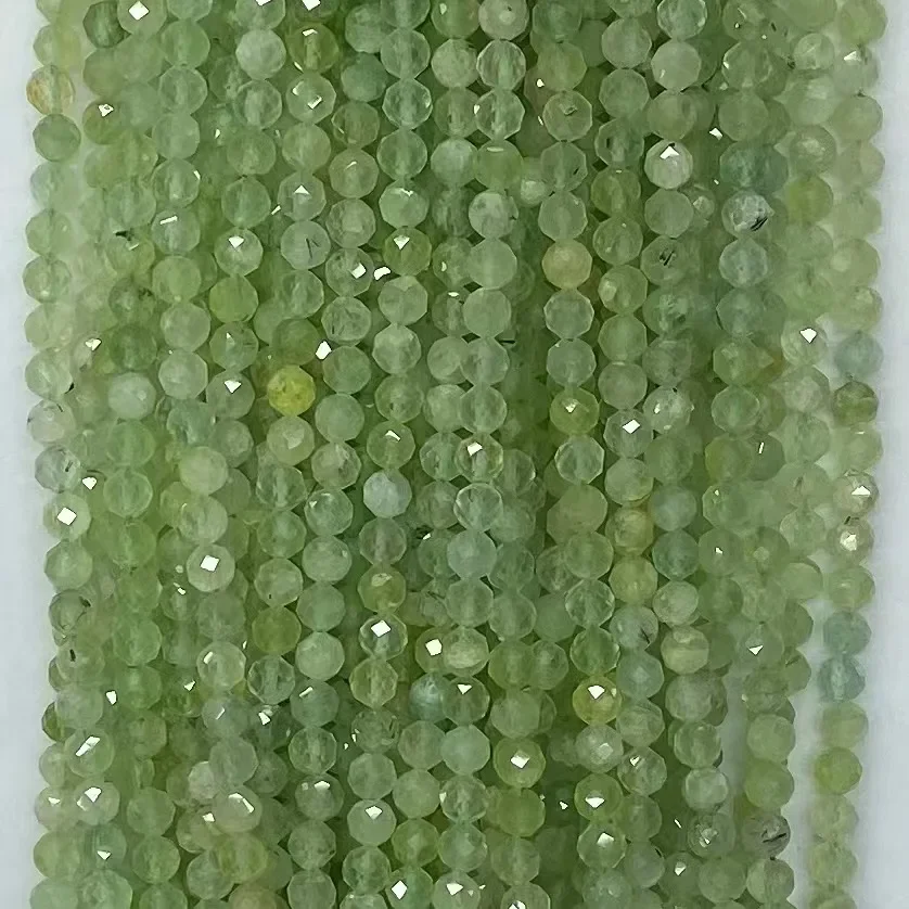 Natural Crystal Green Prehnite Stone Cut Loose Beads Women Making DIY Bracelet Necklace 38cm Accessories Manufacturer Wholesale