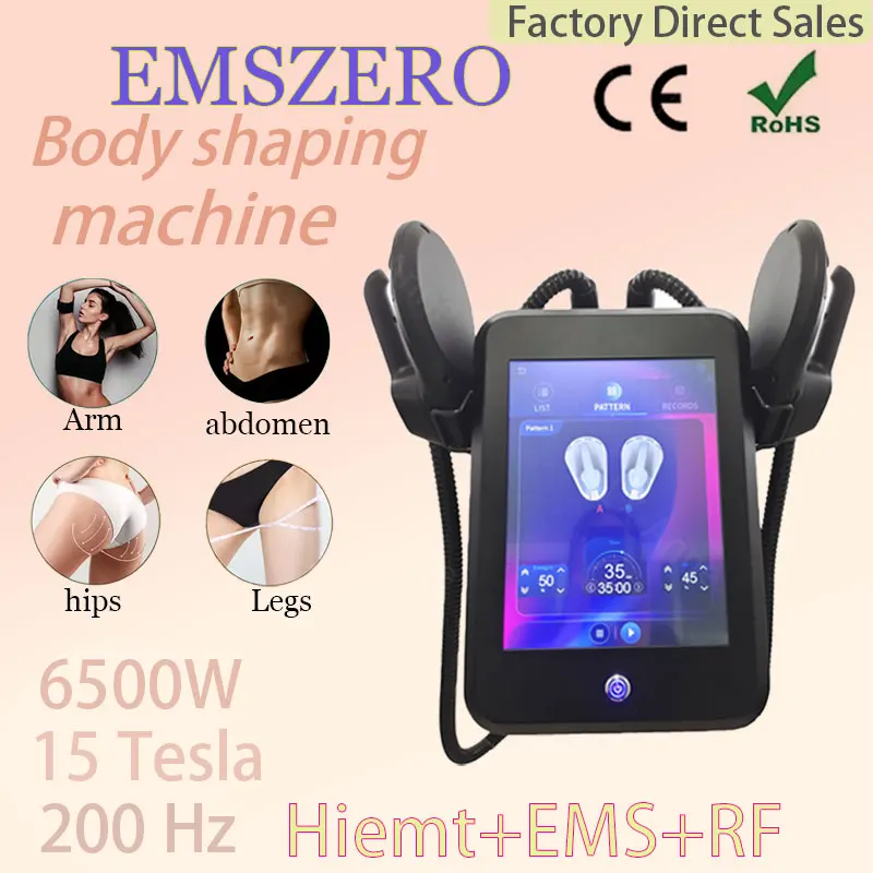 

Professional 6500W EMSZERO electromagnetic muscle massager 200Hz RF degreaser 15 Tesla EMS slimming machine