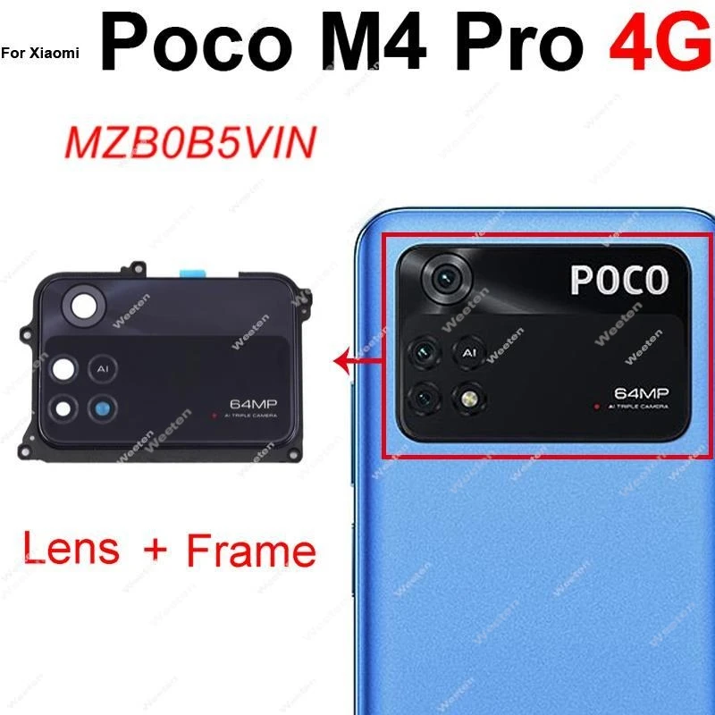 For Xiaomi Pocophone Poco M3 M4 X4 F4 Pro GT 4G 5G Rear Camera Glass Lens Cover Back Camera Glass Lens With Sticker Tape Parts