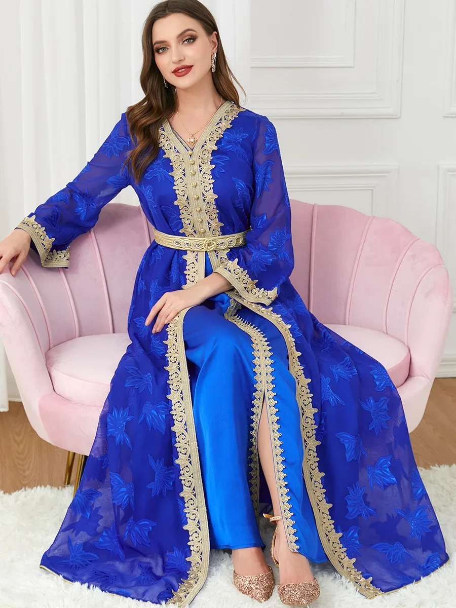 

Eid Muslim Party Dress 2 Piece Set Women Abaya India Abayas Dubai Turkey Islam Maxi Dresses Kaftan Robe Longue Vestidos Largos