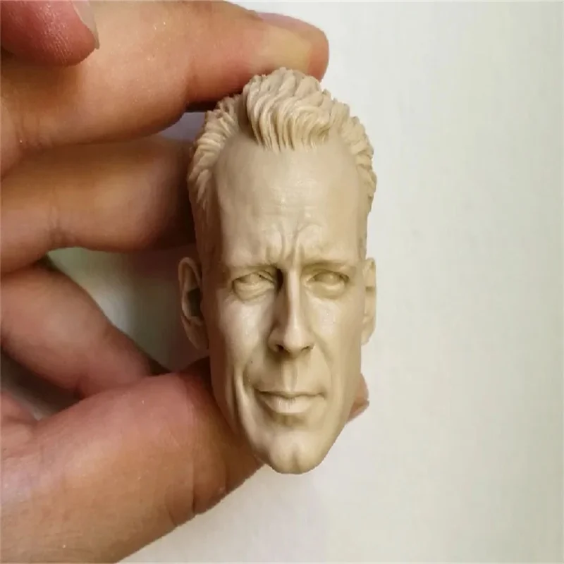 

1/6 Male Soldier Bruce Willis Unpainted Head Carving Model High Quality Fit 12'' Action Figure Body In Stock