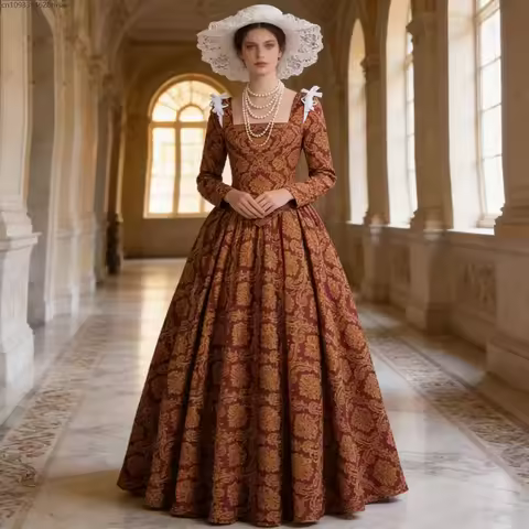 Renaissance Cosplay Costumes for Women Dress European Medieval Victorian Queen Princess Wedding Party Formal Evening Gown