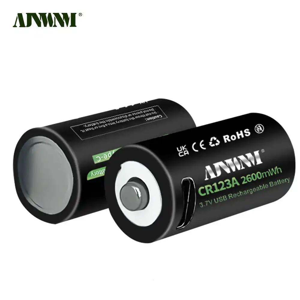 100% Original CR123A 3.7V USB Lithium Battery CR123 16340 16350 Lithium Battery For Dry Primary Battery Camera Flashlight