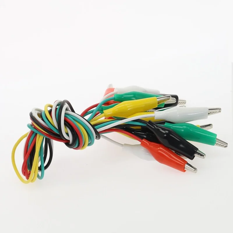 10Pcs Alligator Clips Electrical DIY Test Leads Alligator Double-ended Crocodile Clips Roach Clip Jumper Wire Battery