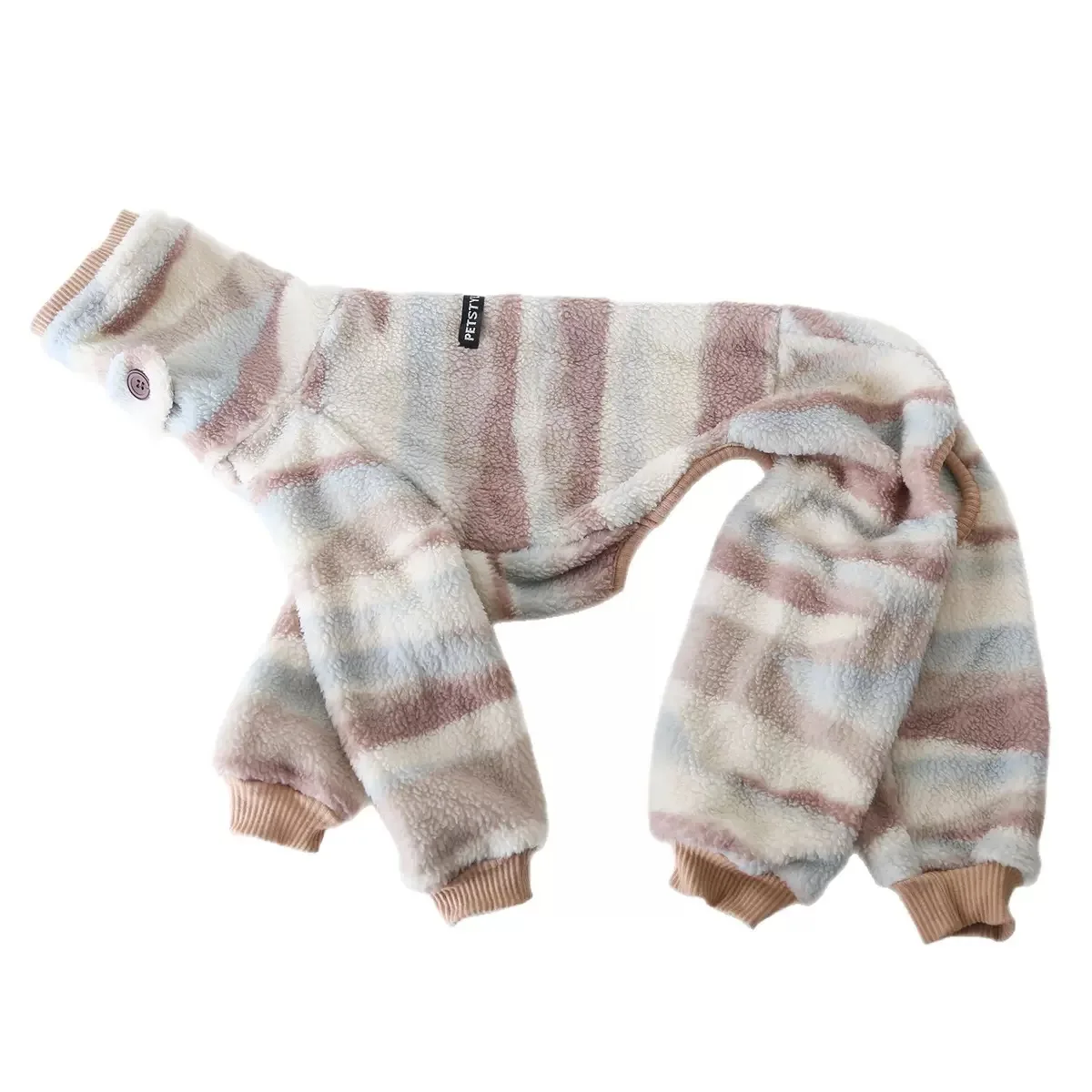 Winterwarm 4-potig jasje voor Italiaanse windhond, fleece kostuum voor Whippet, dikke warme modieuze trui voor middelgrote honden voor de herfst.