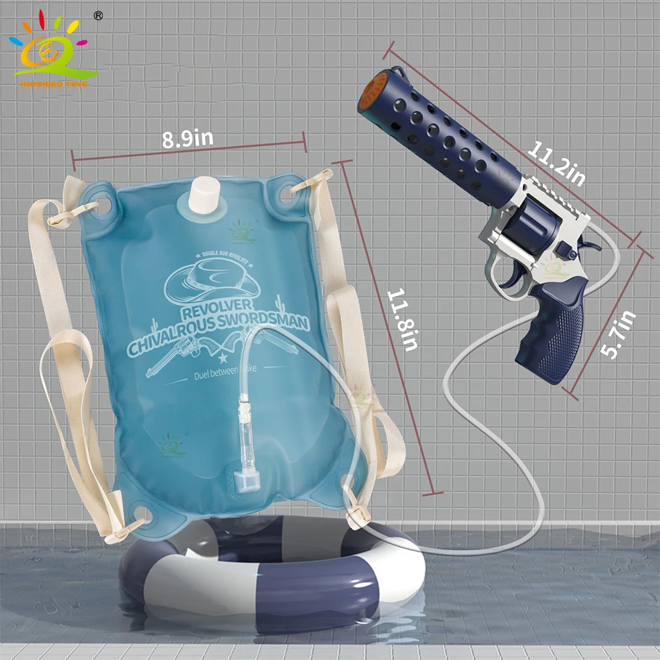 Mochila de pistola elétrica automática, Pistola de revólver, Firing and Fight Fight, Verão, Ao ar livre, Praia, Piscina, Jogo de tiro Brinquedos