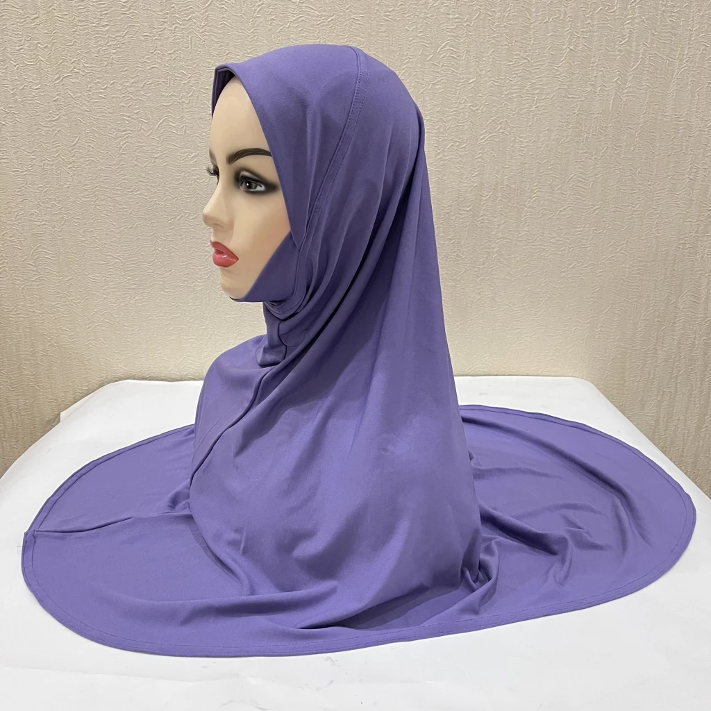 H124 Erwachsene, hochwertiger, großer muslimischer Hijab-Schal mit Kinnteil, islamisches Kopftuch, Hüte, Armia, zum Anziehen, Kopfbedeckung, Turban-Kappen – Detail 3