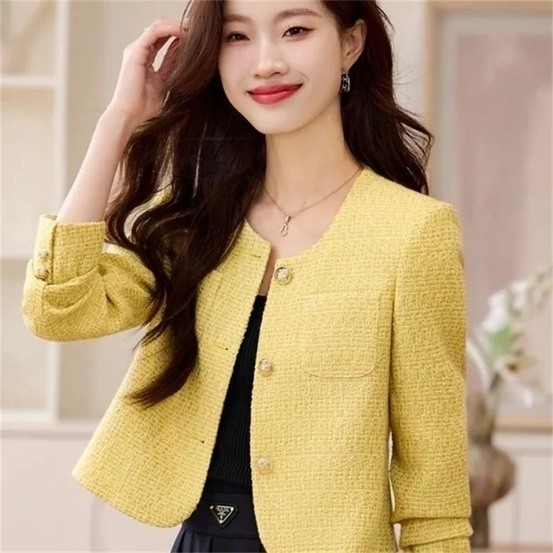 

Small Fragrant Style Pink Jacket Women's Coat 2025 New Spring Autumn Versatile Short Jacket Korean Women Receive High Praise