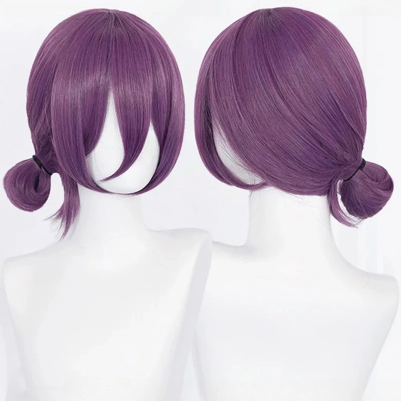 Anime Reze Cosplay Wigs 45cm Purple Wigs With Choker Cosplay Costume Women Reze Wigs Heat Resistant Synthetic Hair Wigs view 2
