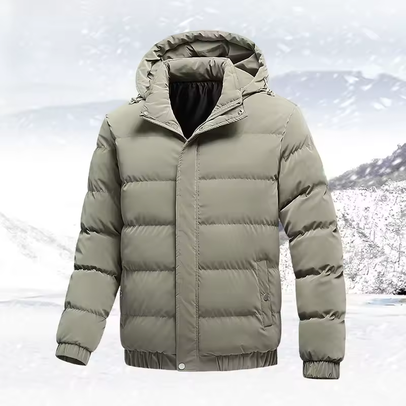 Men's Down Jacket Autumn and Winter New Solid Color Simplicity Thickened Warm Outdoor Travel Bread Jacket Men Loose Hooded coat