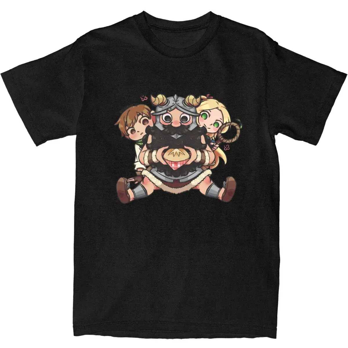 Delicious In Dungeon Senshi Pan Accessories T Shirt Pure Cotton Tee New Arrival Food Cook Anime T-shirt Clothes