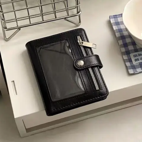 Portable PU Leather Binder Notebook with Photo Window 5-Ring Loose-Leaf Pocket Journal Detachable Planner Book Gift