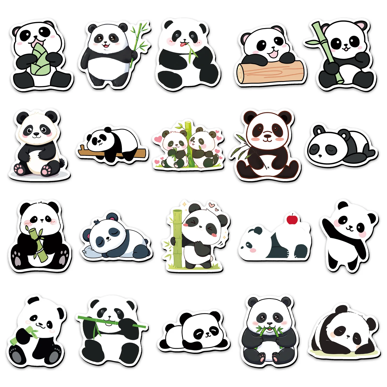 20Pcs/Set Cute Cartoon Panda Soft Magnetic Fridge Stickers Chinese Style National Treasure Animal Decor Refrigerator Magnets DIY