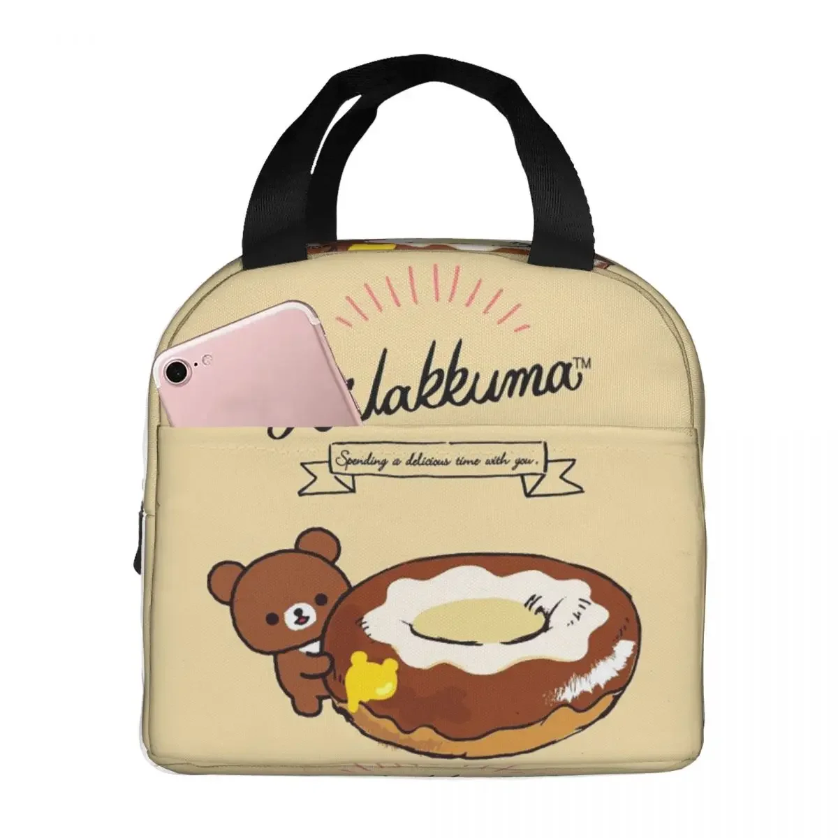 Rilakkuma Korilakkuma Insulated Lunch Bag for Kids School Cooler Thermal Food Box Tote Leakproof Lunch Boxes Container