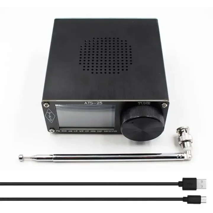 For ATS-20+ / ATS-25+ ATS25X1 Si4732 All-Band Radio Receiver FM LW(MW SW) SSB +Whip Antenna +Battery + USB Cable + Speaker