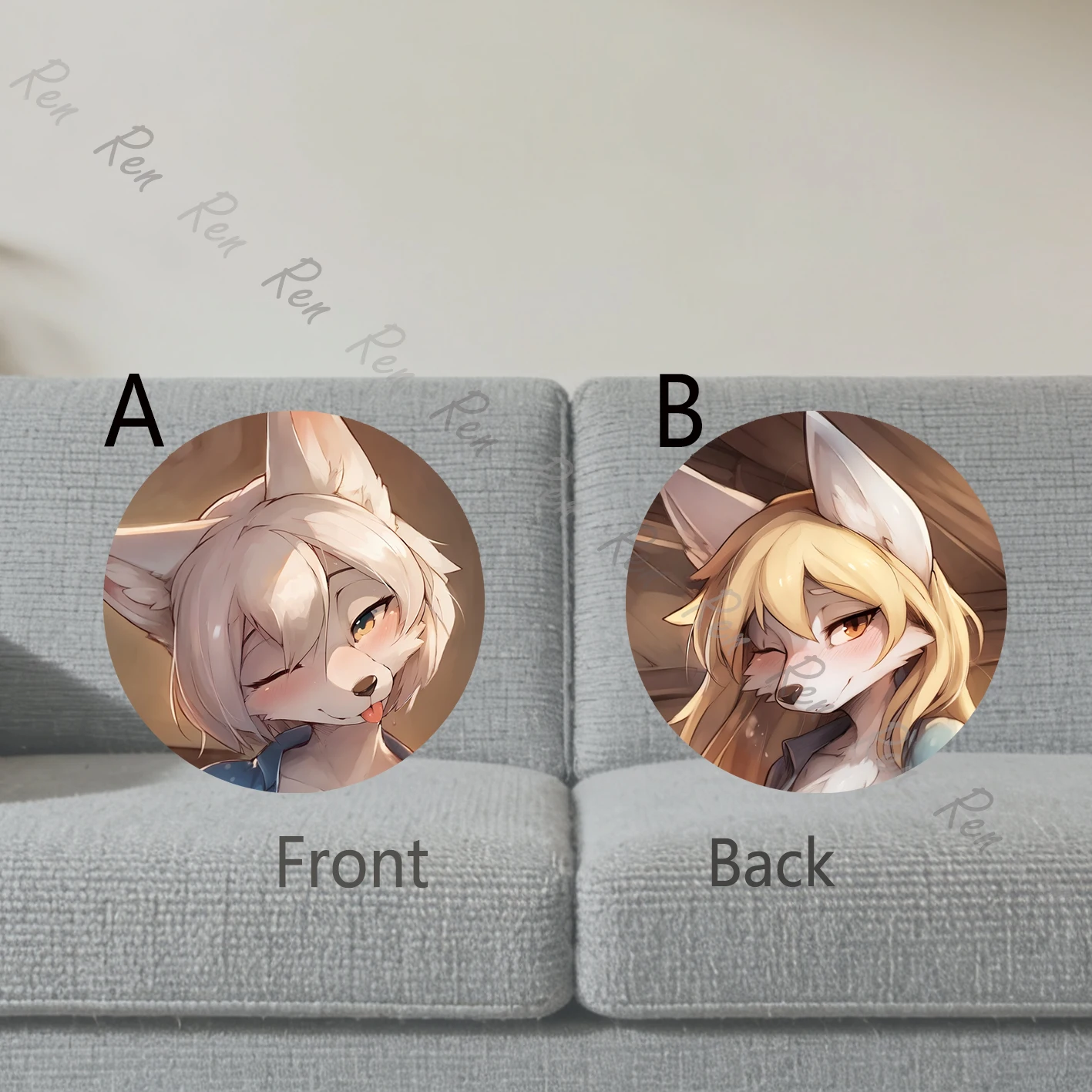 Dakimakura Anime Canid Pillow Cover Sofa Cushion Double-side Print Throw Pillow Case 40X60cm