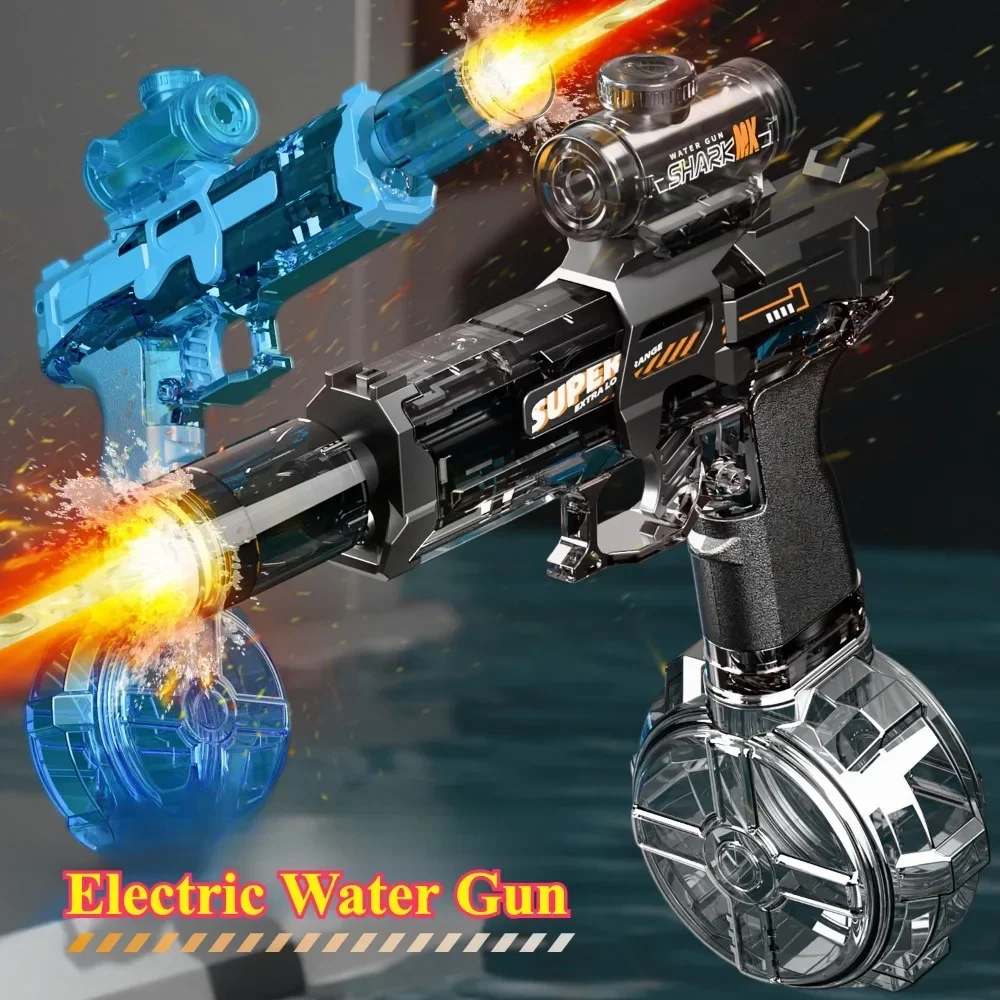 Pistolet à eau électrique jouets avec lumière à Induction Led pistolet à gicler automatique été en plein air plage piscine pistolet à eau jouet pour cadeau adulte