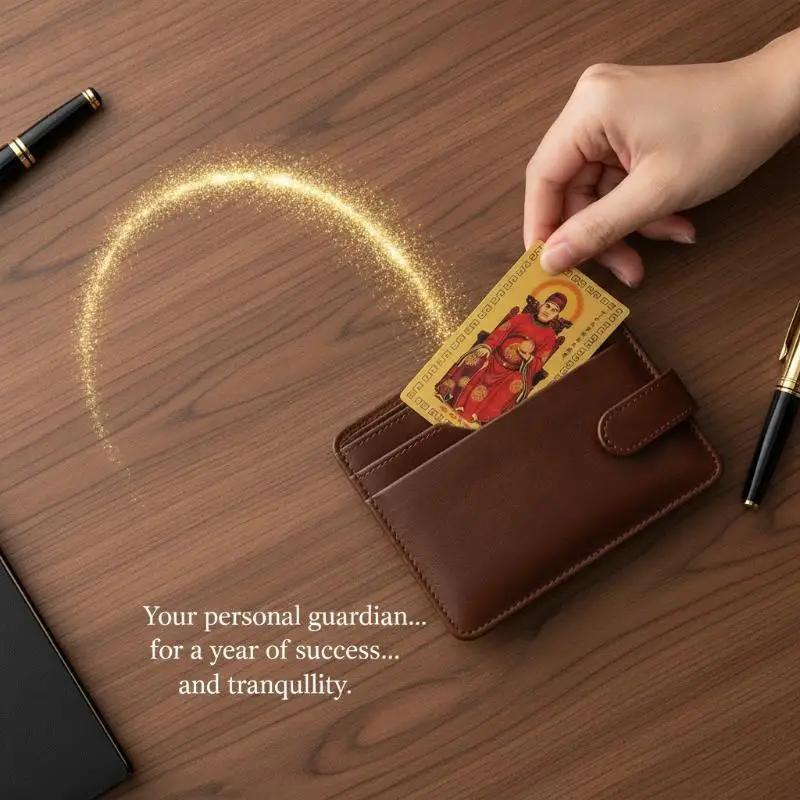 2027 Tai Sui Gold Feng Shui Card Prayer Exorcism Protection Lucky  for Elder Blessing Safe Gift