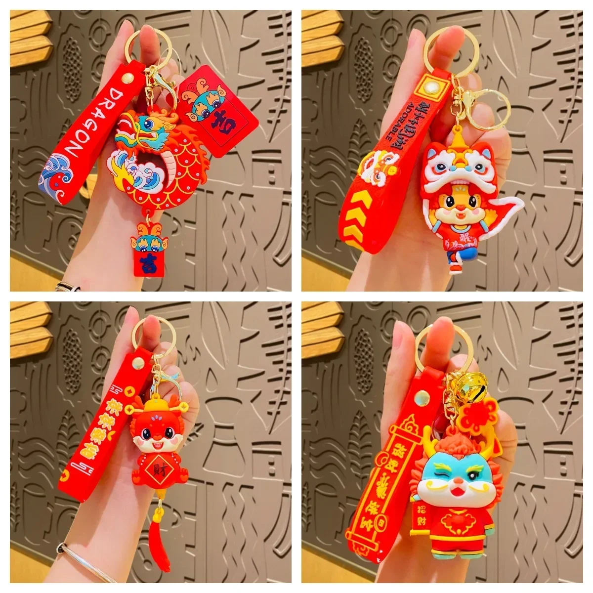 2024 Creative Chinese Year of the Dragon keychain New Year gift wholesale Lucky Dragon keychain