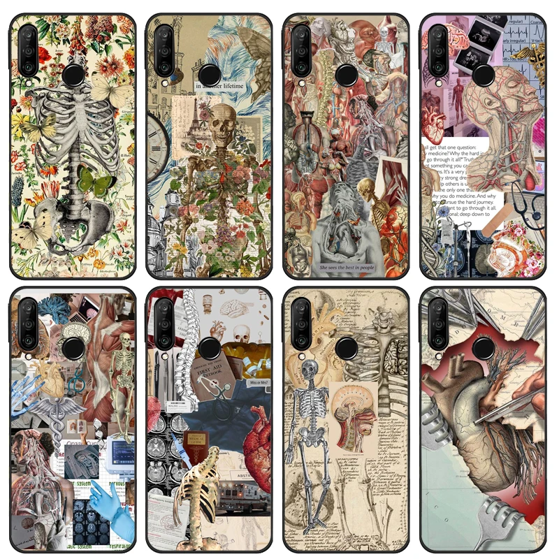 Human Organs Brain Kidney Medical Case For Huawei P40 P30 Lite P20 P60 Pro Nova 9 SE 10 11i 8i 7i 5T Y60 Y61 Y70 Y90 P Smart