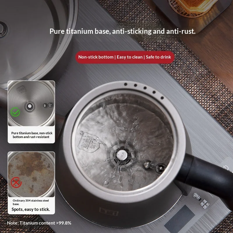Pure Titanium Fully Automatic Bottom-Fill Kettle Tea- Built-In Insulated All-in-One Tea Maker Brewing Temperature