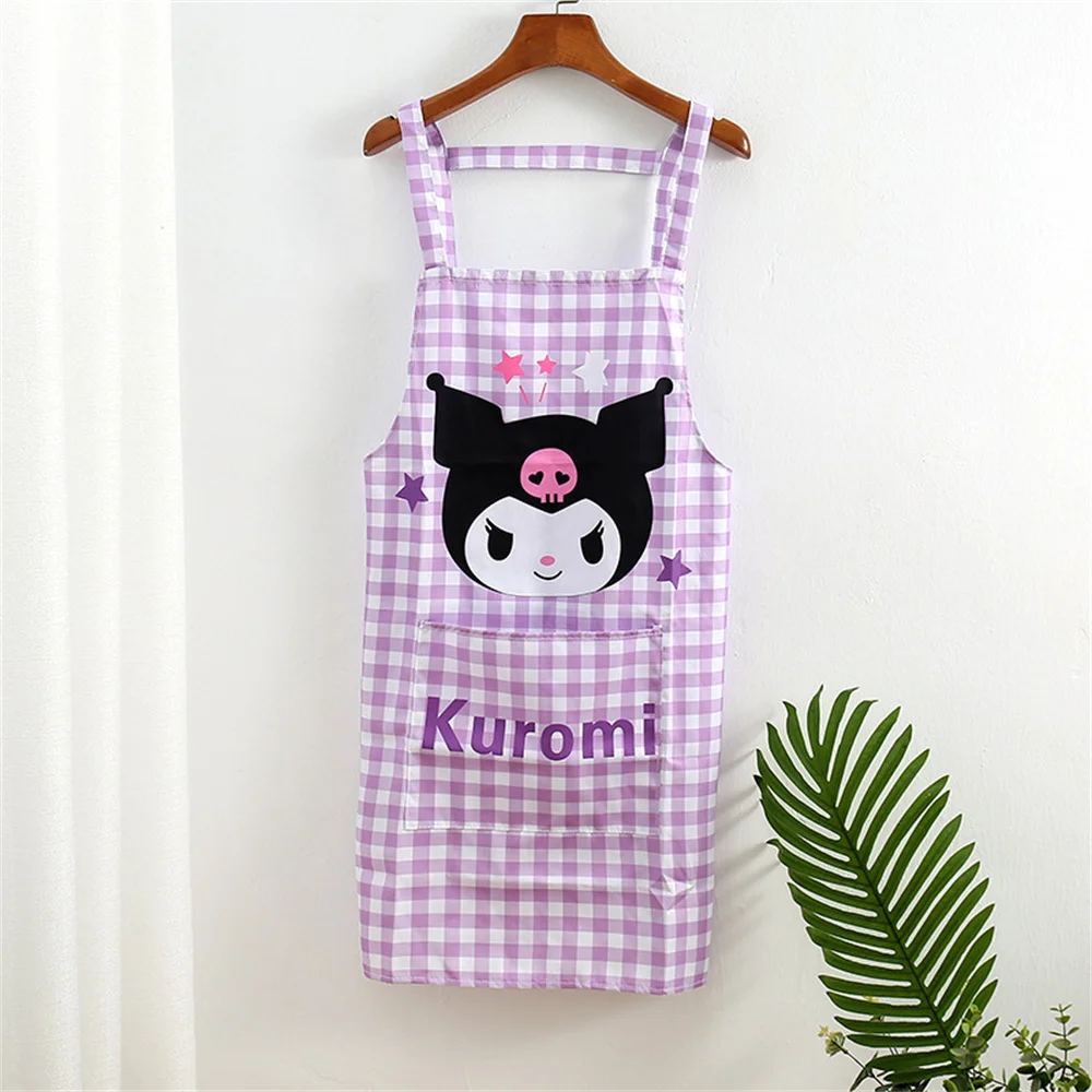 Sanrio Apron Hello Kitty Cinnamoroll Kuromi Meloyd Kitchen Cute Waterproof Ladies Cartoon Simple Cleaning Household Item Tool