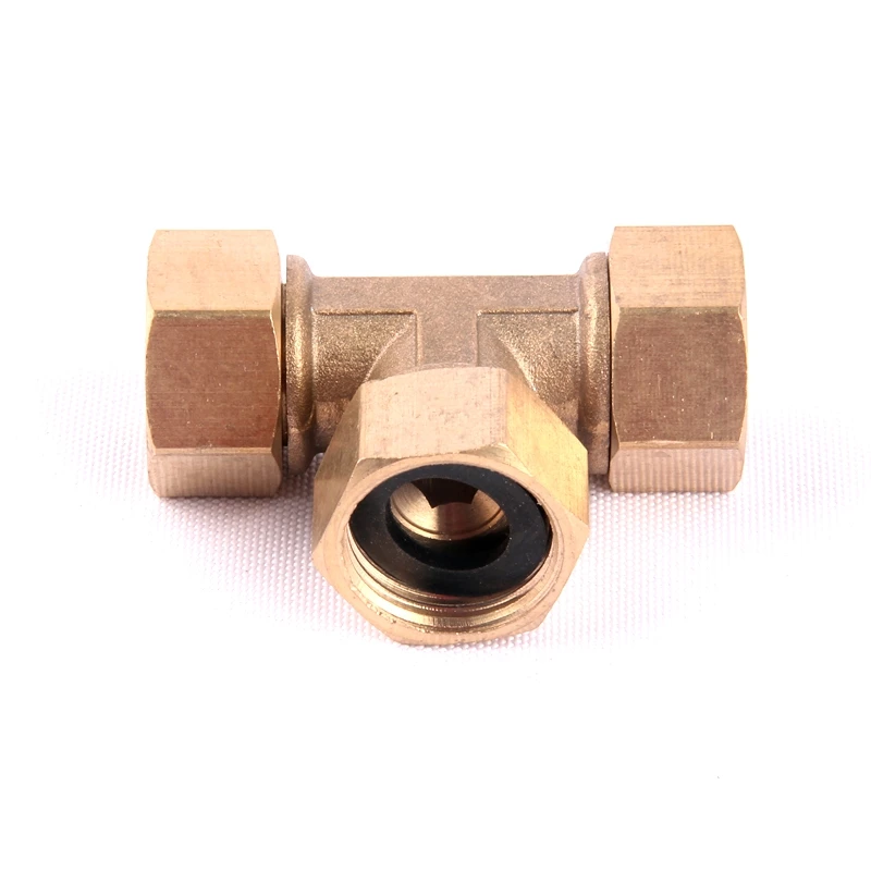 1pc 1/2 Inch Brass Tee Connector Female Thread Copper Adapter Garden Hose Brass 3 Way Coupling