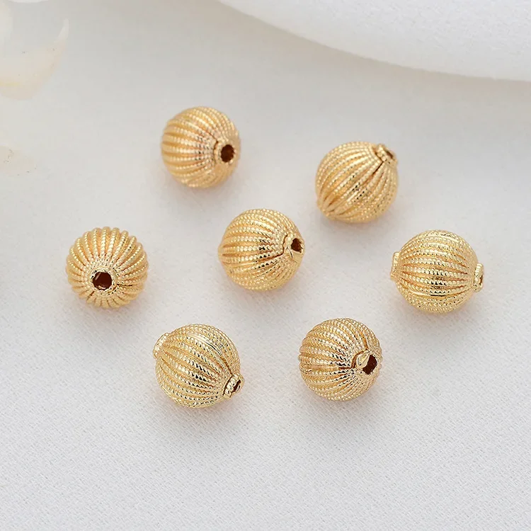 6PCS 14K Gold Farbe Überzog Messing Spacer Perlen Armband Perlen Hohe Qualität Diy Schmuck Zubehör