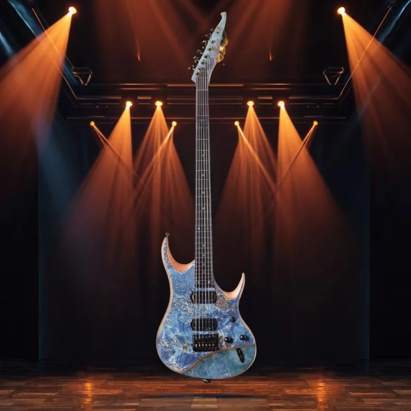 Matte Blue Headless Electric Guitar Maple Neck High Quality Stringed Instrument