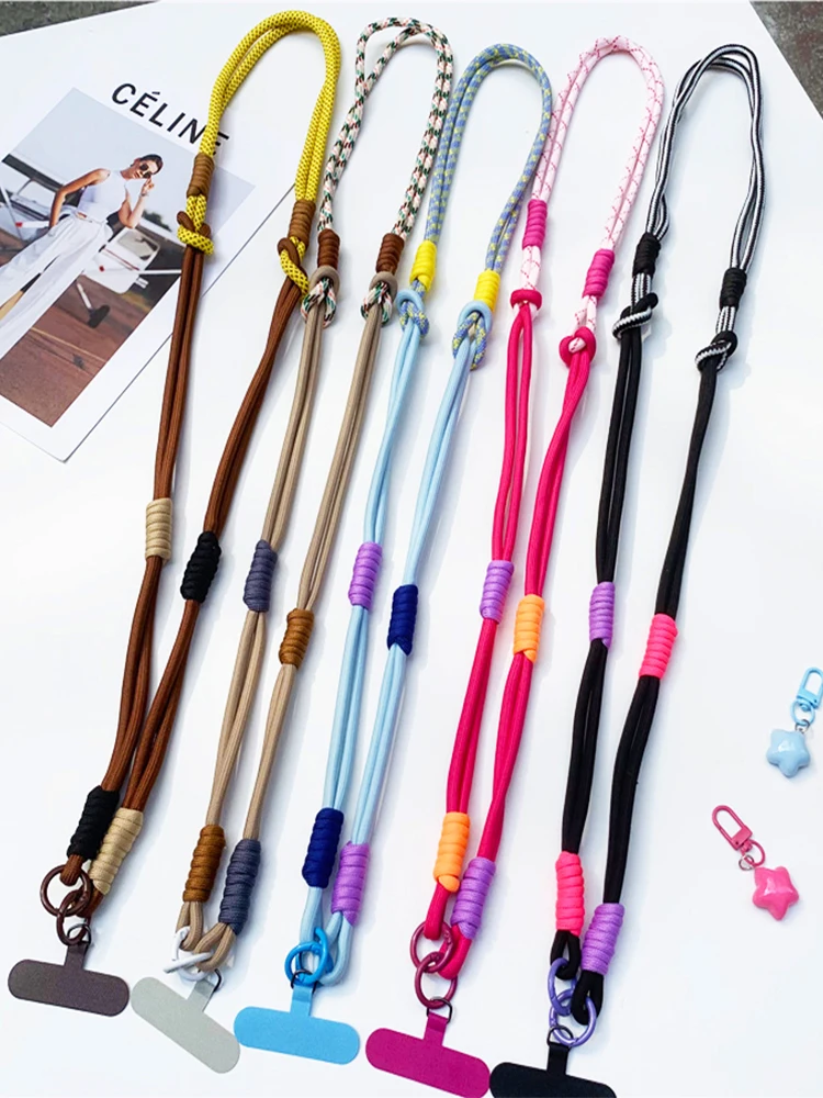 Image of Korea 3in1 Universal Adjustable Phone Lanyard Strap Mobile Phone Hanging Rope Neck Straps Anti-lost Lanyards Cellphone Accessory