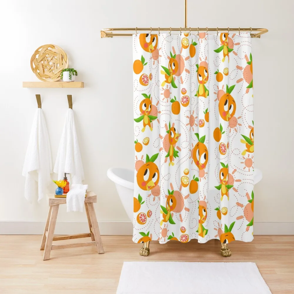 

Hello Sunshine! - Orange Bird (white background) Shower Curtain Shower Bath Elegant Bathroom Curtain