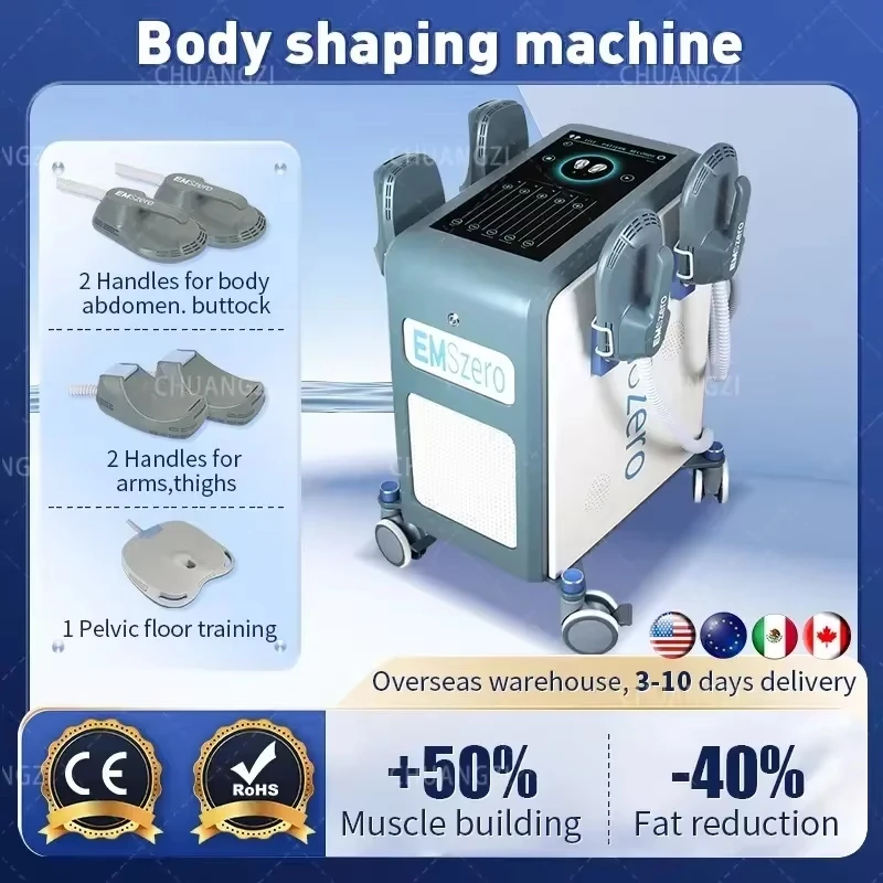 4 maniglie EMSZERO 15 Teslas Costruzione muscolare Perdita di peso Bobina elettromagnetica con macchina Emszero per bruciare i grassi a radiofrequenza