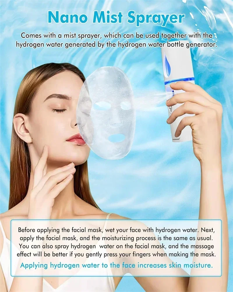 

14 Oz High 6000Ppb Glass Tritan Hydrogen-Rich Water Bottle Manufacturer Suction Generator Portable H2 Cup Hot sales