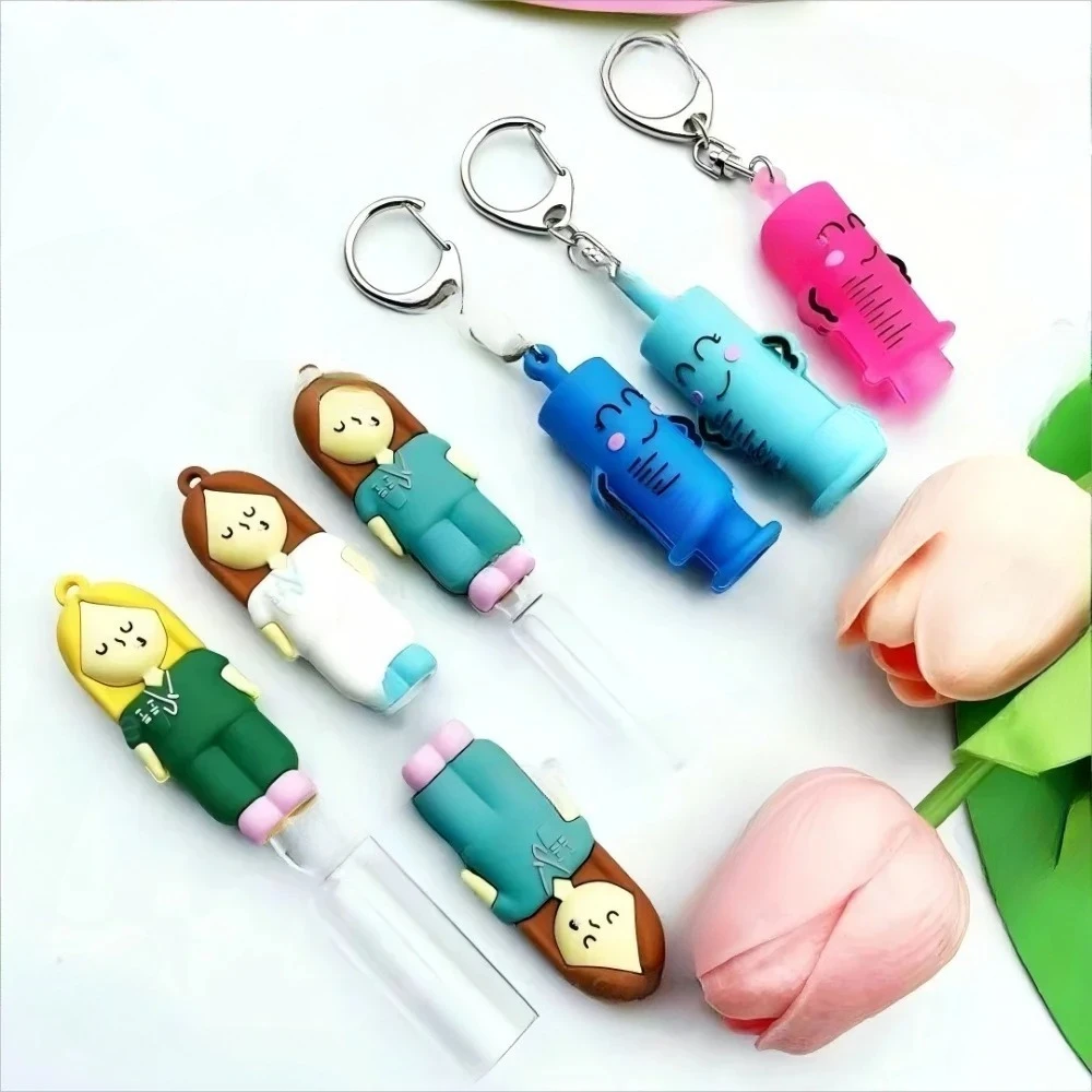 

For Medical Shape Ampoule Bottle Opener Nurse Doctor Special Rubber Syringe Cutter Bottle Opener Keychain 2-1 Multifunctional