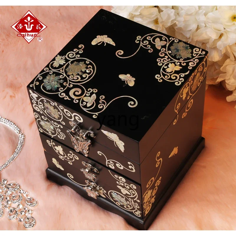 LH lacquered nut jewelry box wedding birthday gift to girlfriend exquisite gift