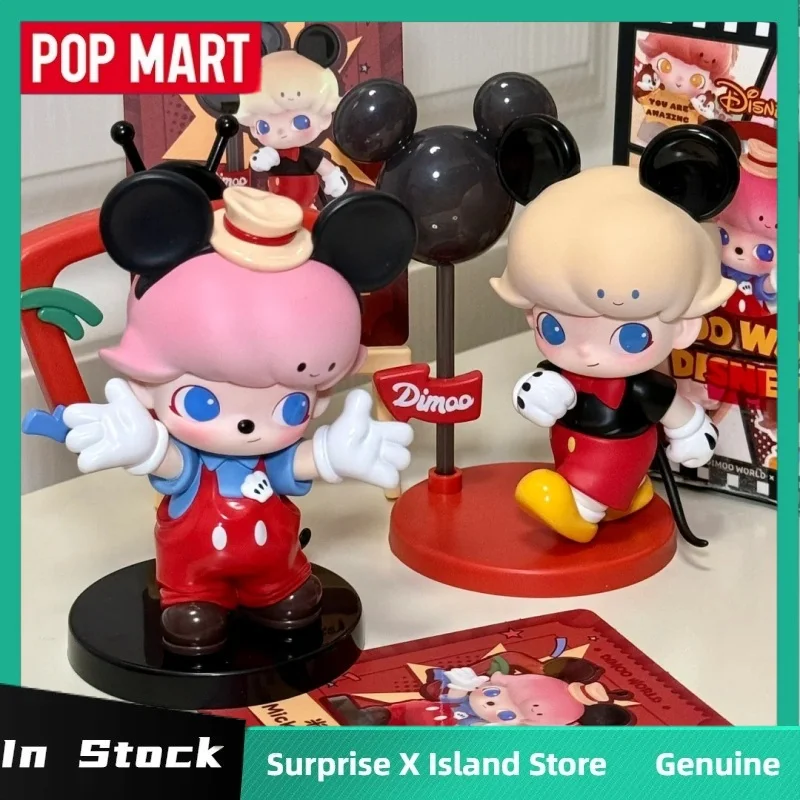 Подлинная Popmart Dimoo World X Disney ПВХ серия слепая коробка милая кукла Dimoo аниме фигурка настольные украшения коллекционировать Kawaii Mystery Box