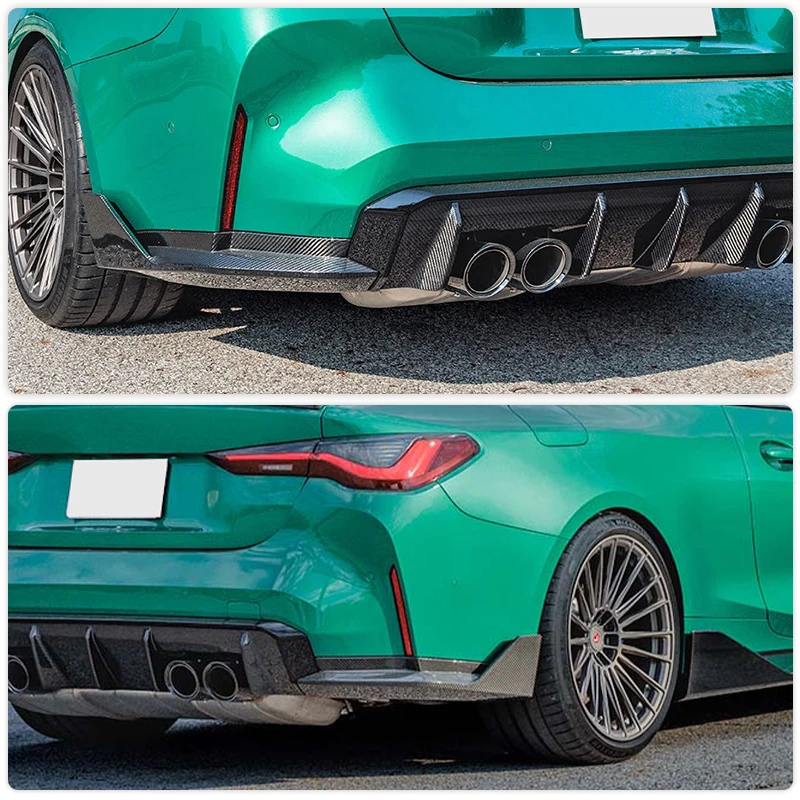 Car Rear Bumper Splitters for BMW 4 Series G82 M4 Coupe 2-Door 2021-2023 Racing Rear Splitters Trim Body Kits Dry Carbon Fiber