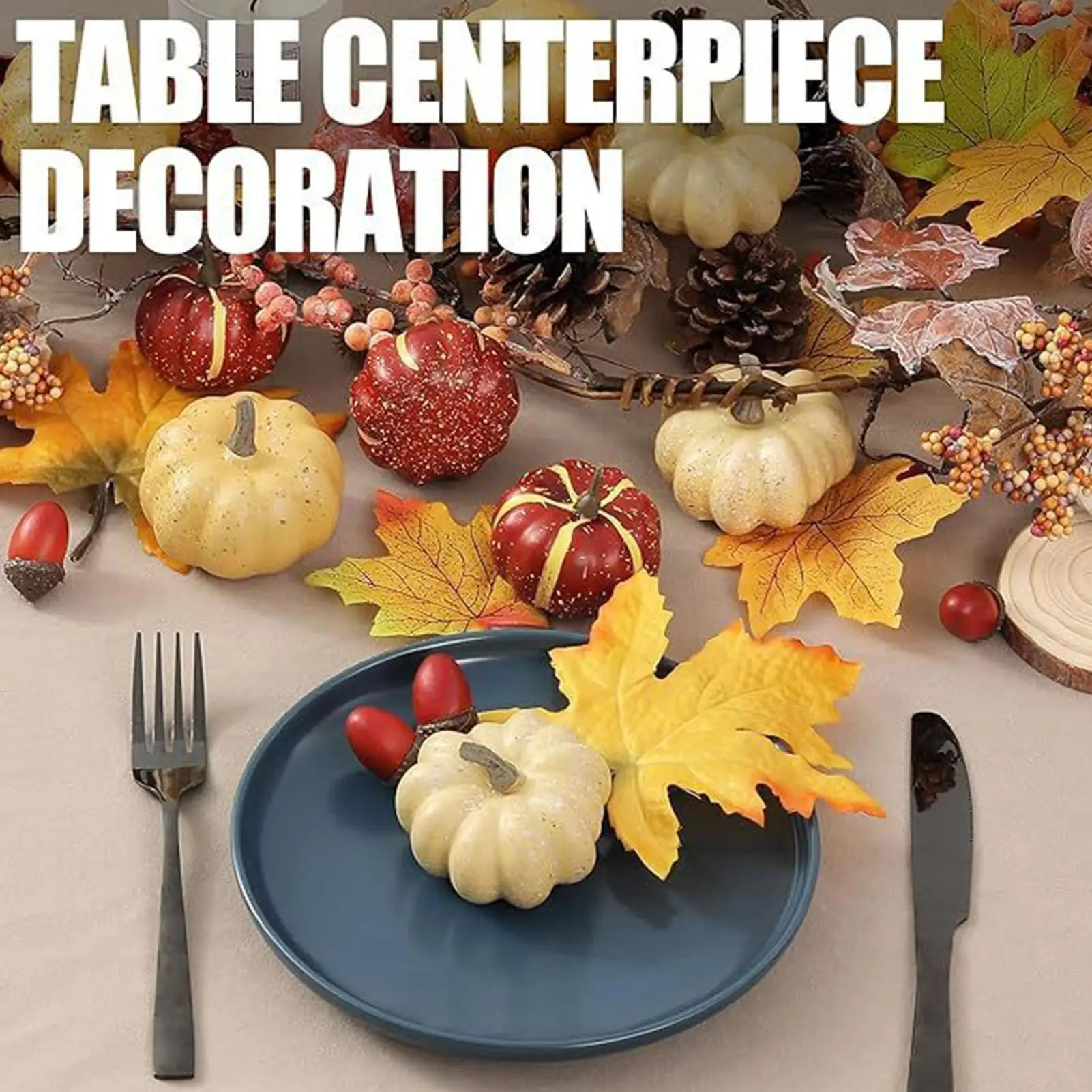 Pumpkin Decor 23 Piece Realistic Artificial Rustic Farmhouse Sign Fall Decorations for Home for Autumn Halloween Thanksgiving