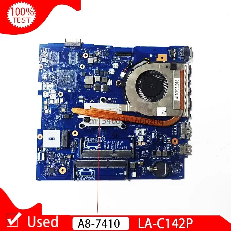 Used For Dell Inspiron 5755 5555 Motherboard A8-7410 A8 CPU 01N0C6 1N0C6 CN-01N0C6 AAL12 LA-C142P