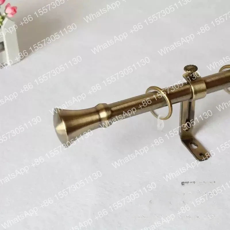 Bronze retro curtain rod thickened aluminum alloy Roman rod home decoration single and double rod track ring accessories