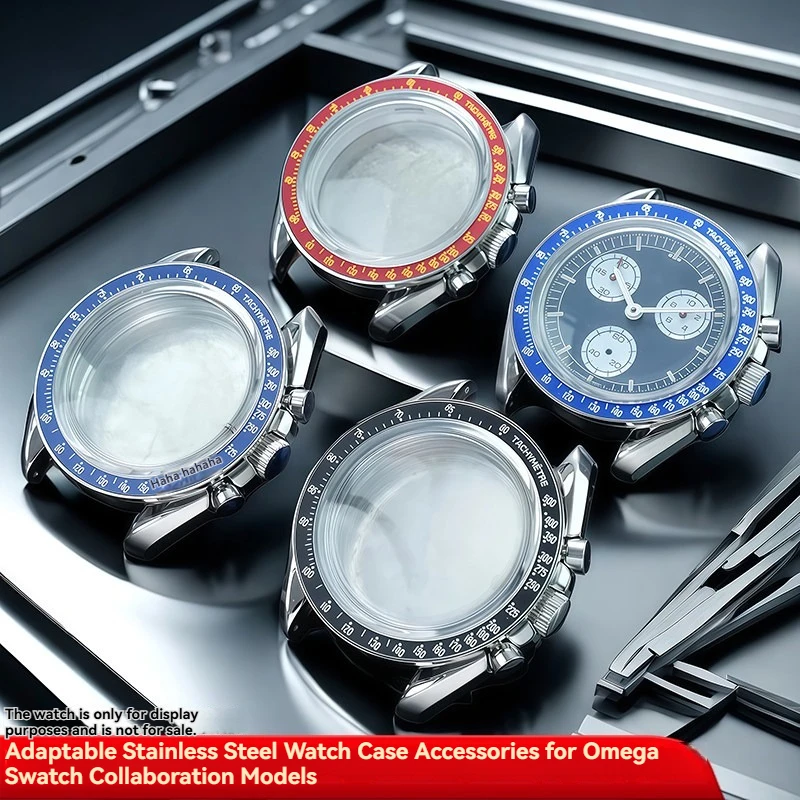 Stainless Steel Waterproof Protective Case for Swatch x Omega MoonSwatch Speedmaster Planetary Series Upgrade Mod Parts