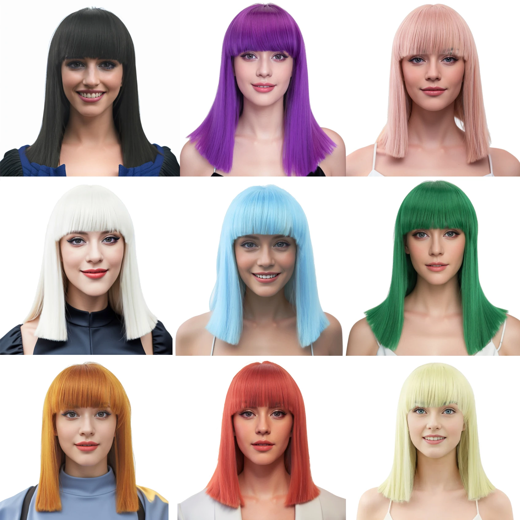 

Синтетический парик Soowee, короткие прямые термостойкие волосы, розовый, синий, фиолетовый, женские вечерние парики для косплея