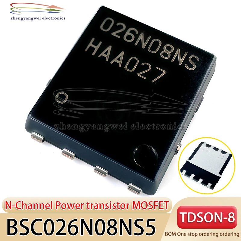 

5PCS BSC026N08NS5 code 026N08NS TDSON-8 80V 100A DFN5 * 6 N-channel 85V power transistor MOSFET field-effect transistor