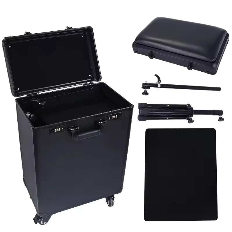 For Movable large capacity tattoo pull rod box  artist tool storage  dual-purpose deformable arm bracket portable suitcase