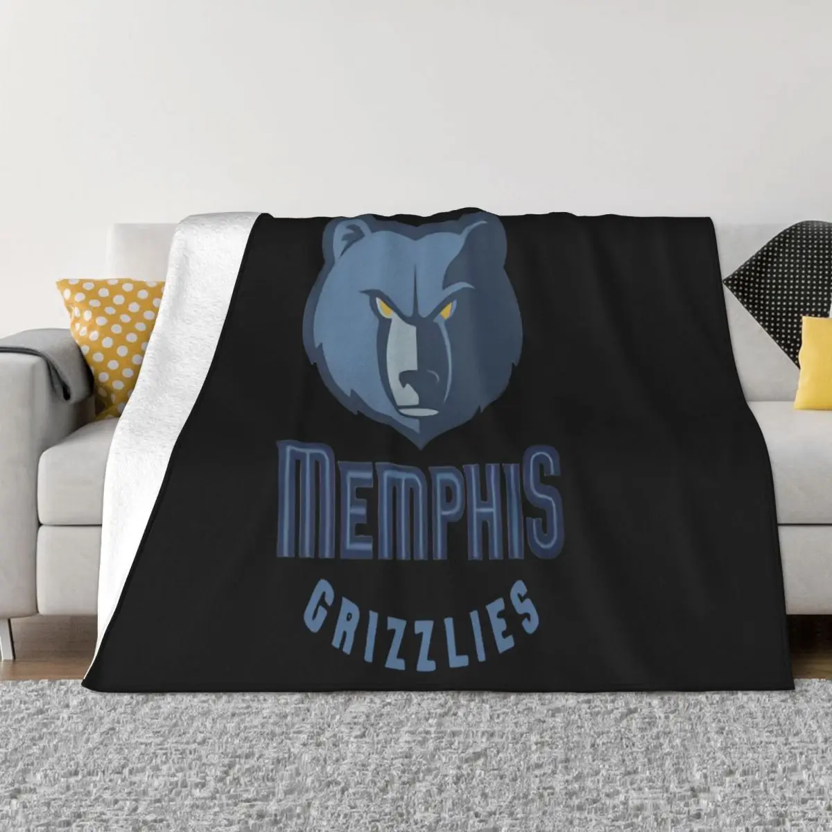 Mens Grizzlies Memphis Color White Logo Oversize Style Designs Fresh Design Gift Crewneck Discount New Print Throw Blanket