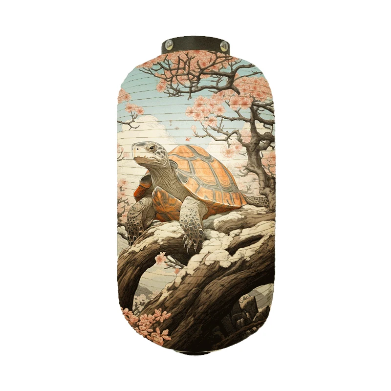 Japanse traditionele stoffen lantaarn Ukiyo-e stijl schildpad bedrukte lantaarn restaurant pub Izakaya keuken winkel hangende decorlamp