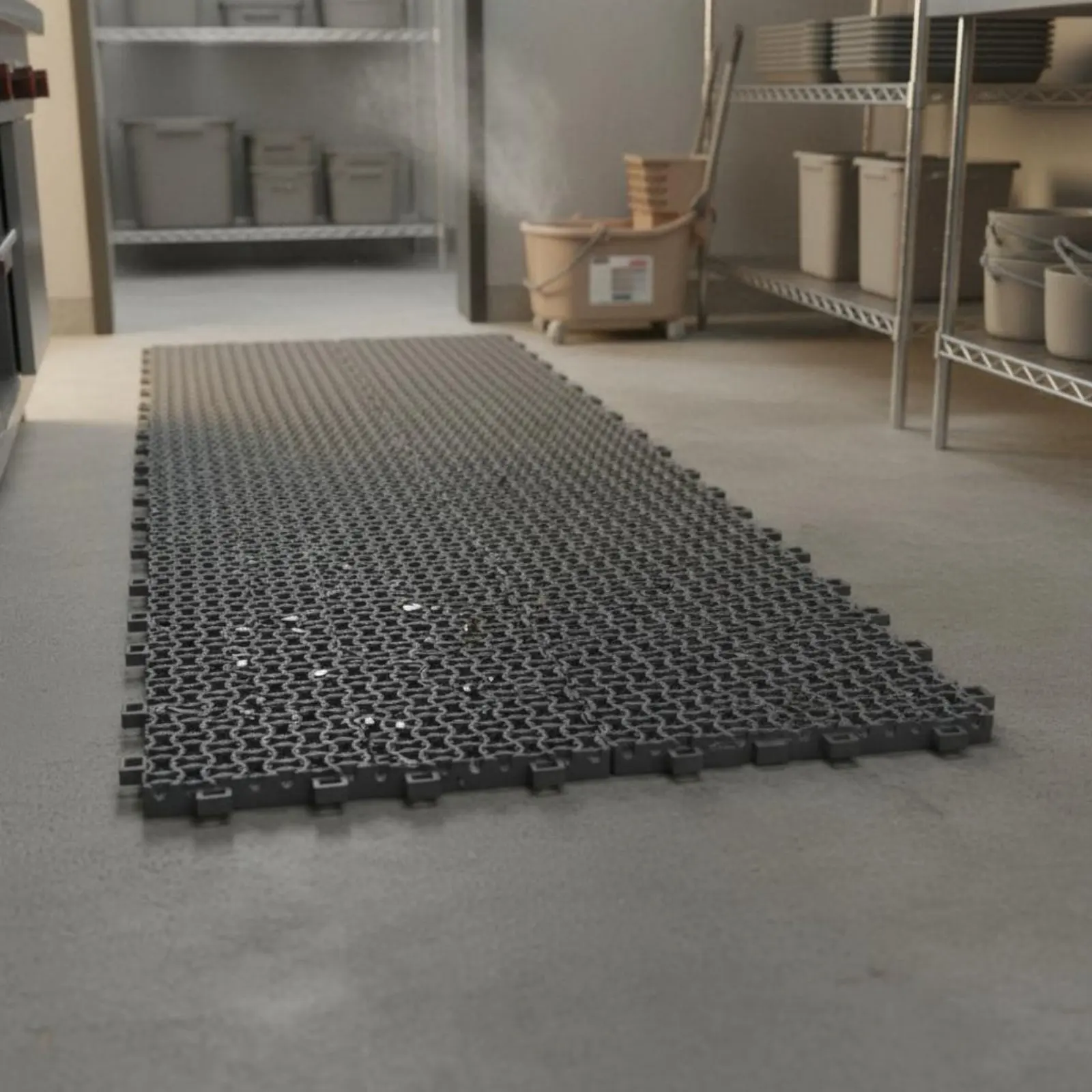 

Sectional Floor Mat Waterproof Business Door Mat Connecting PVC Tiles Dirt Trapping Sturdy Duty Entrance Rug for Outdoor