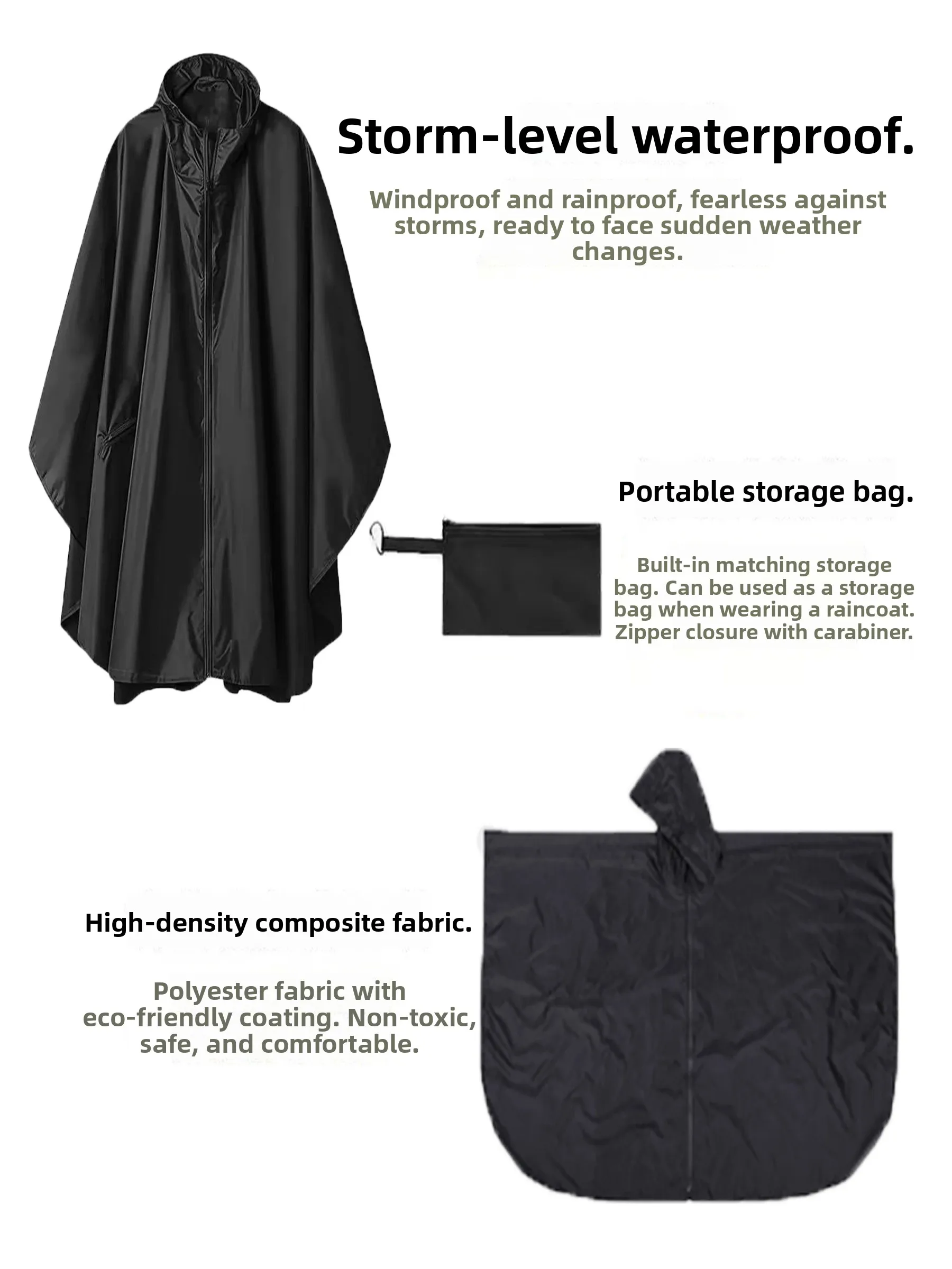 

Lightweight Cowl Ne Raincoat for Men Outdoor Hiking Vehicle Adult Single Bicycle Waterproof Modern Simple Sle