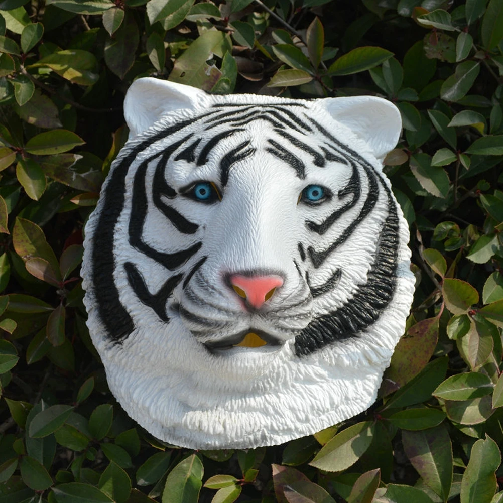 1 pieza de tocado de tigre creativo, disfraz de maquillaje para mascarada, diseño 3D vívido de Halloween, cubierta facial de Animal espeluznante, máscara de vestir